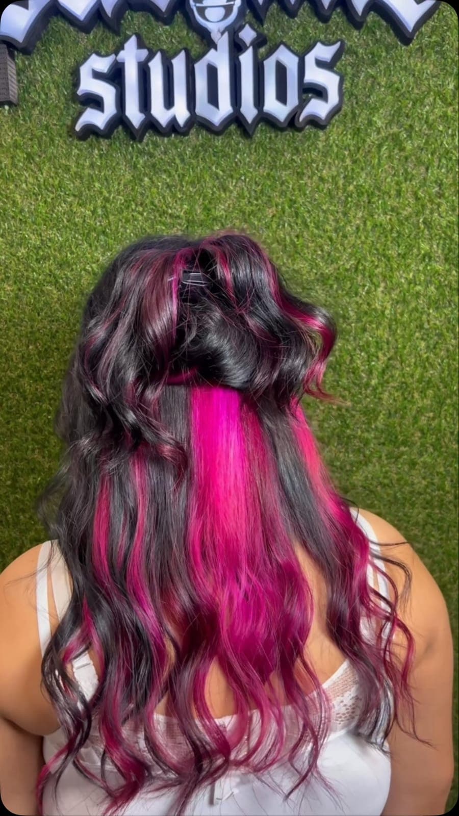 Hot pink peekaboo color