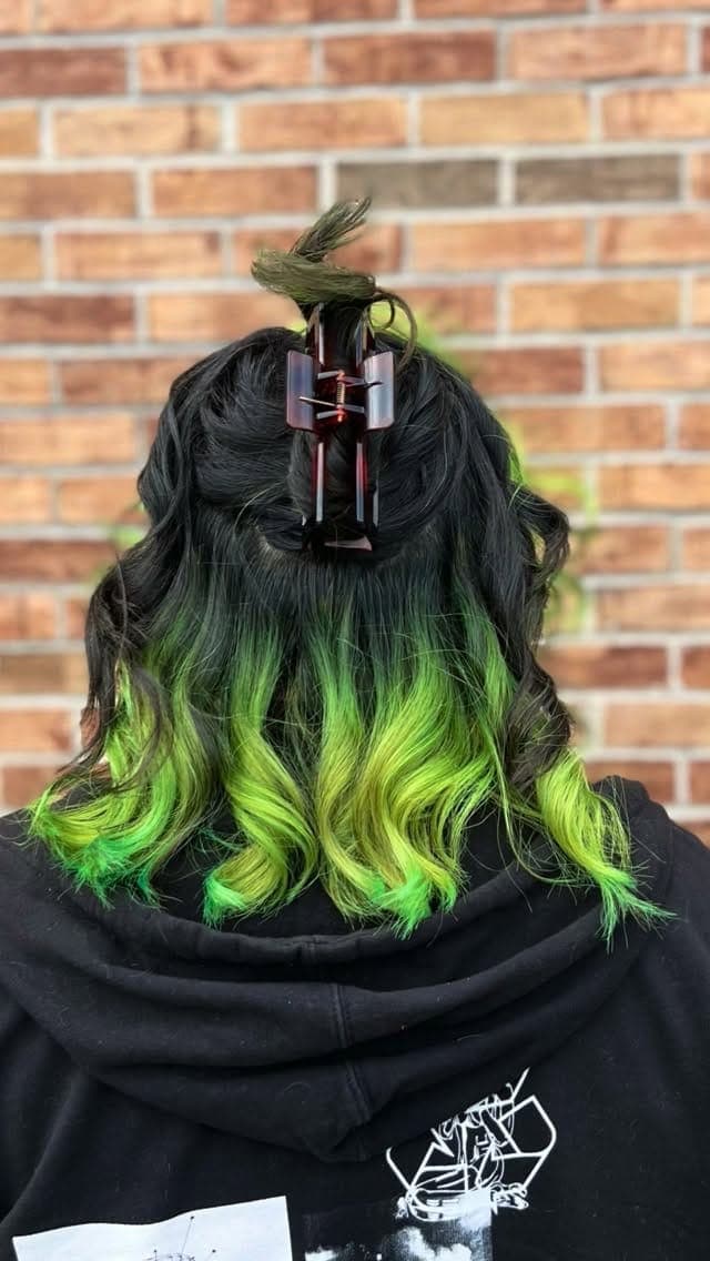 Neon green ombre