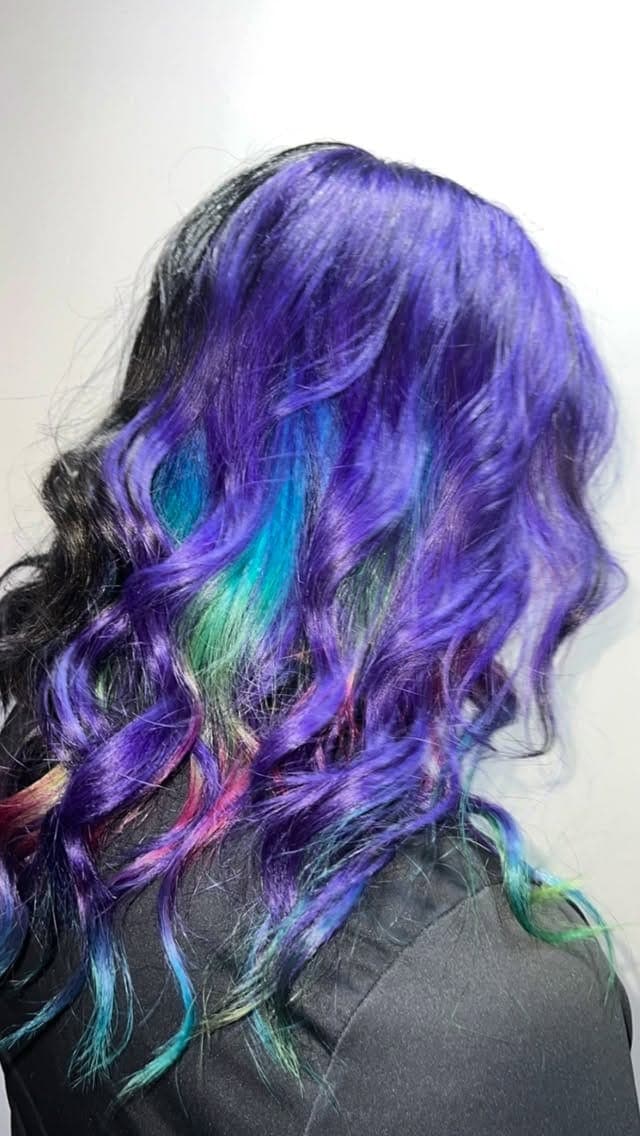 Purple and teal galaxy color