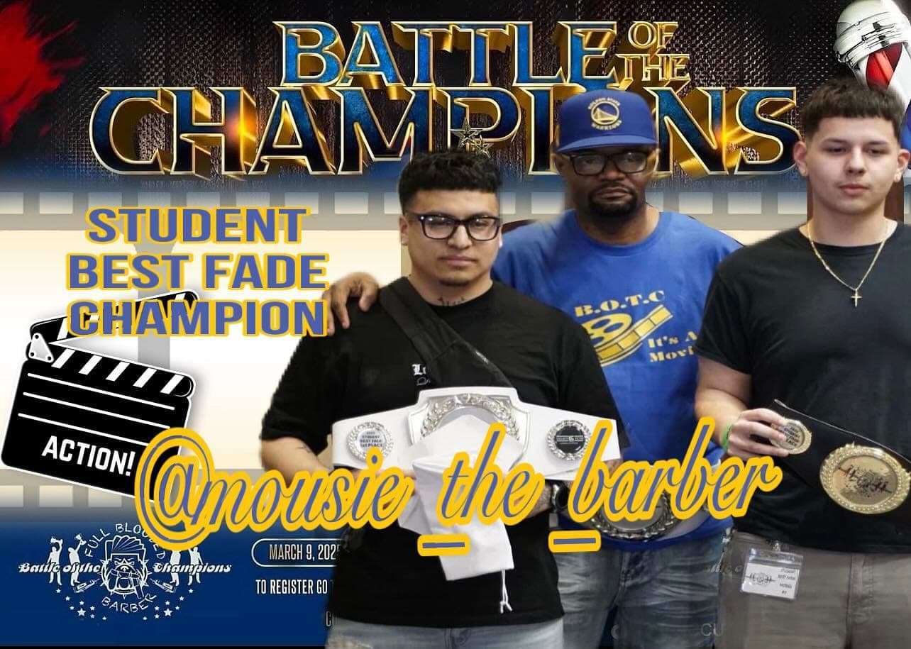 Mousie con el cinturón de Student Best Fade Champion