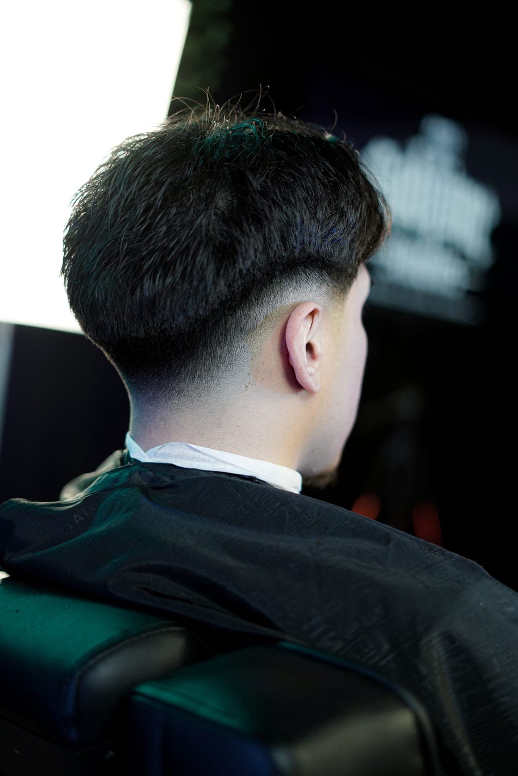Burst taper on dark hair
