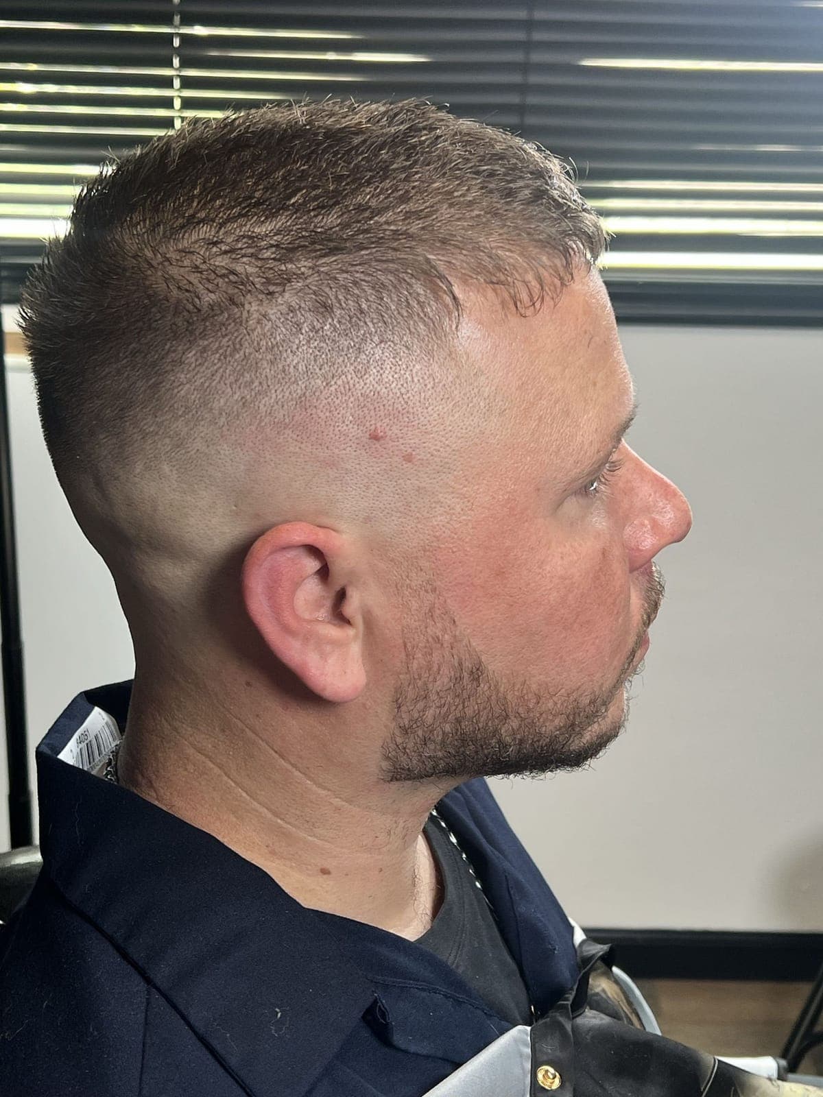 High skin fade with a beard