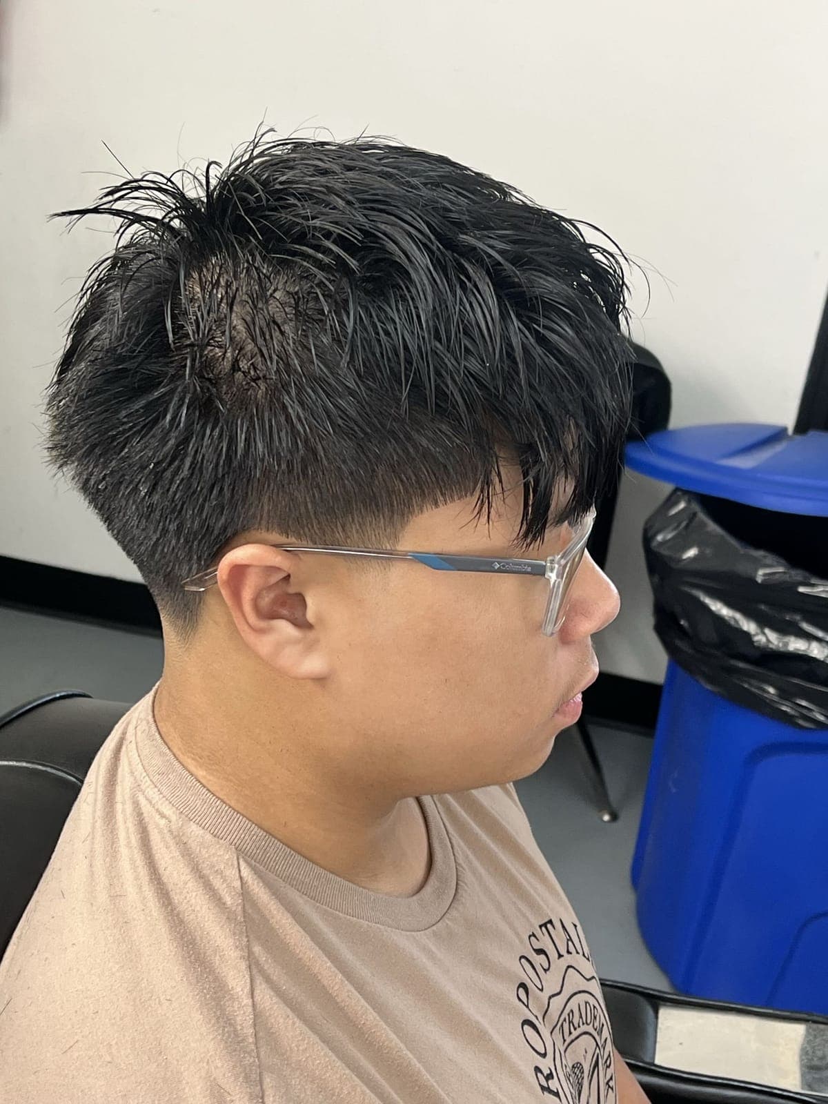 Textured fringe with a fade